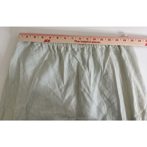 CP Shades Size L Linen Ruffle Skirt Light Green Elastic Waist Pull On Sausalito - Picture 4 of 7